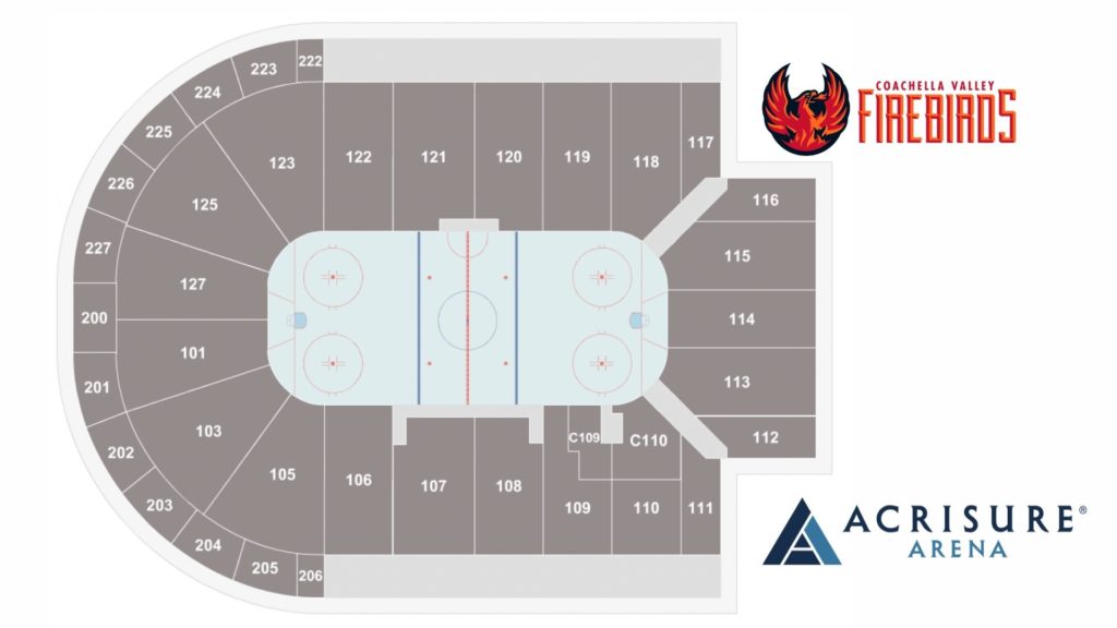 Acrisure Arena Seating Map CV Firebirds