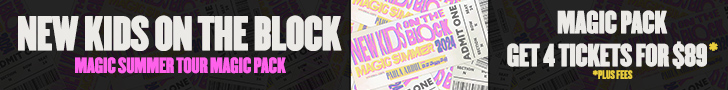 Magic Pack offer of 4 tickets for $89 plus fees for New Kids On The Block
