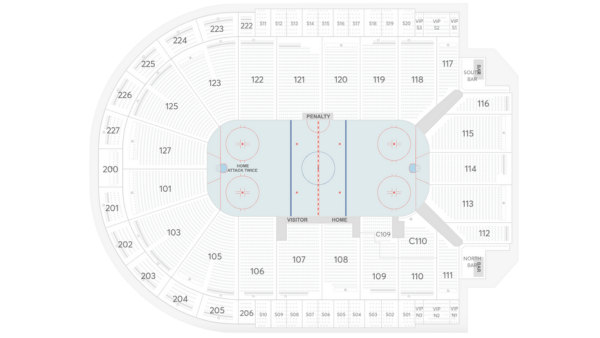 Cactus Cup Seating Map for the January 3 and 4, 2025 games