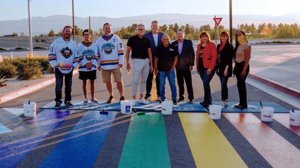 Acrisure Arena and Local Leaders Launch Pride Month With Painting “Pathway to Pride” Rainbow Crosswalk Installation