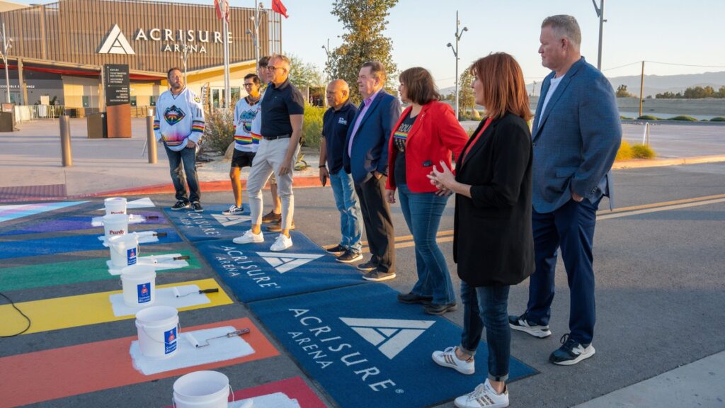 Acrisure Arena launches Pride Month with a painting ceremony of our most popular crosswalk.