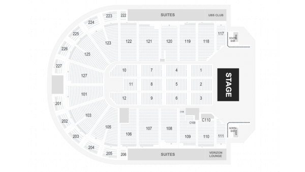 Seating chart for Cyndi Lauper concert at Acrisure Arena on Sunday, November 24, 2024