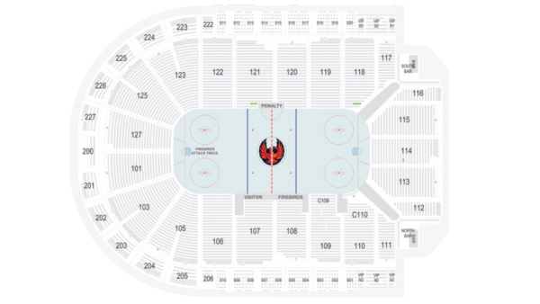 Seating map for The Firebirds