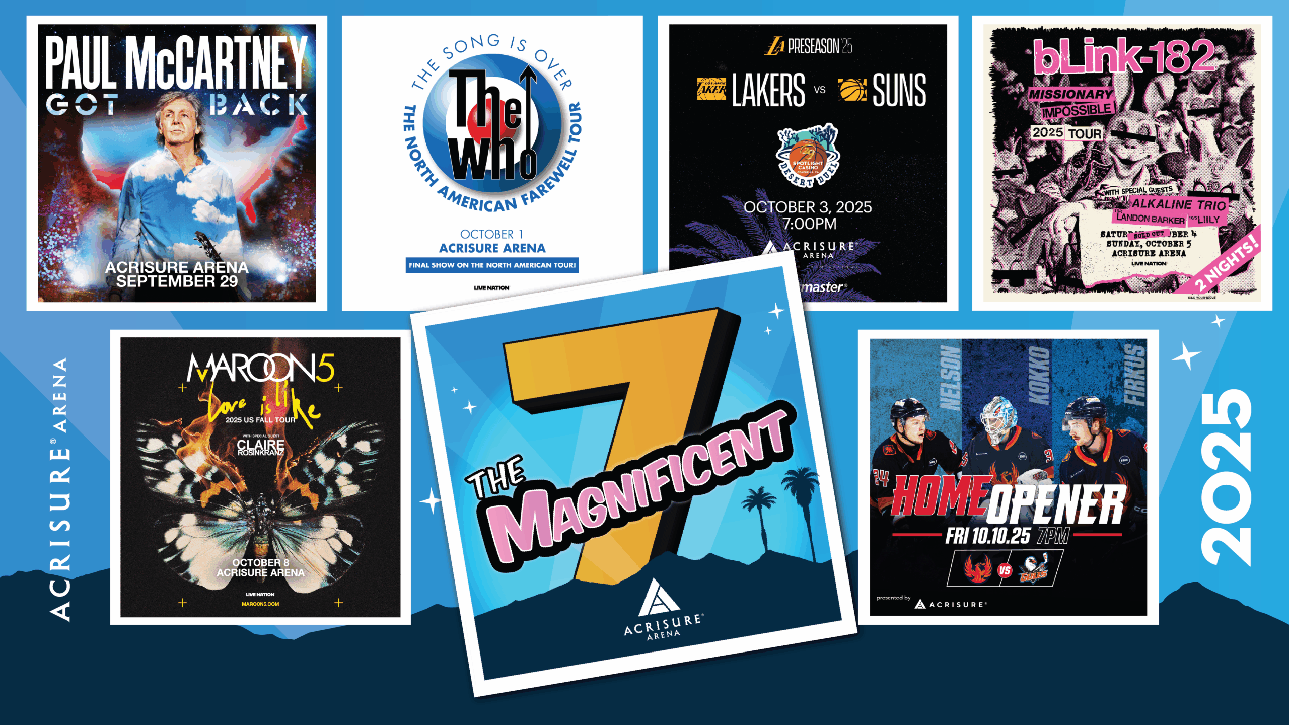 ACRISURE ARENA PRESENTS “THE MAGNIFICENT SEVEN” – SEVEN ICONIC