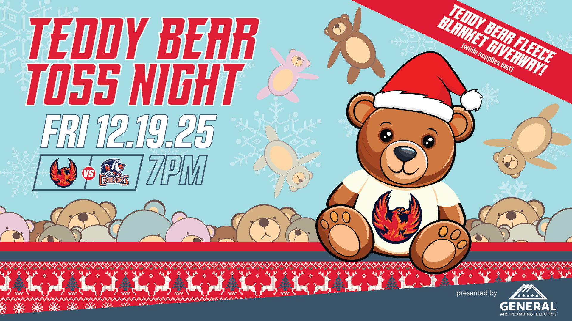Firebirds Teddy Bear Toss Night 12/19